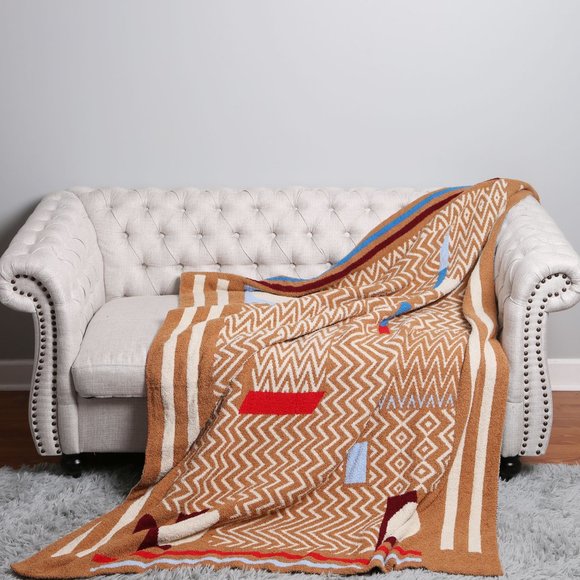 P/S New Geometric Pattern Luxury Soft Throw Blanket·50x 60·Super Soft·ComfyLuxe - Picture 6 of 6